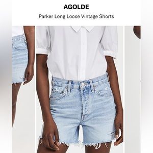 Agolde Parker Long Loose Shorts in Swapmeet - size 28